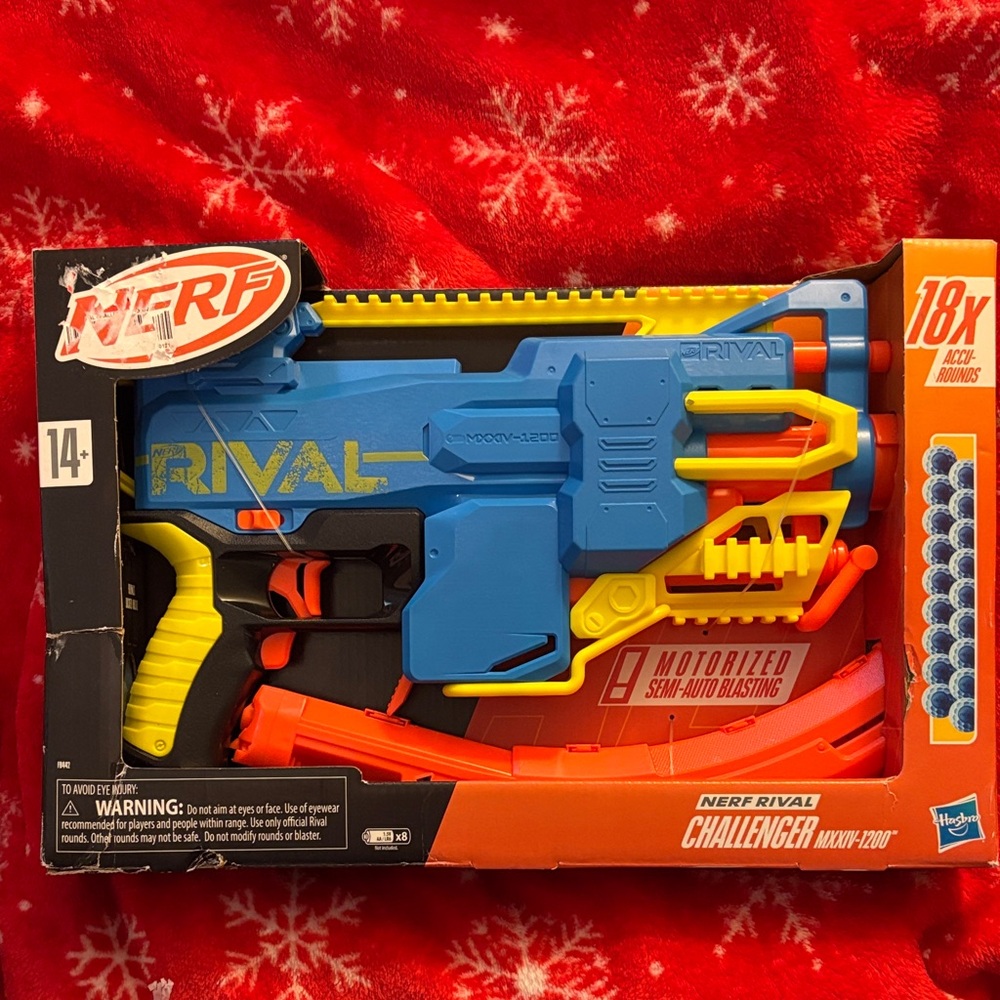 2 Nerf Rival Challenger MXXIV-1200 - Blue, Orange, and Yellow